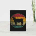 Cow - Vintage Distressed Retro Silhouette 60s 70s  Card