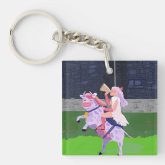 Cow warrior keychain
