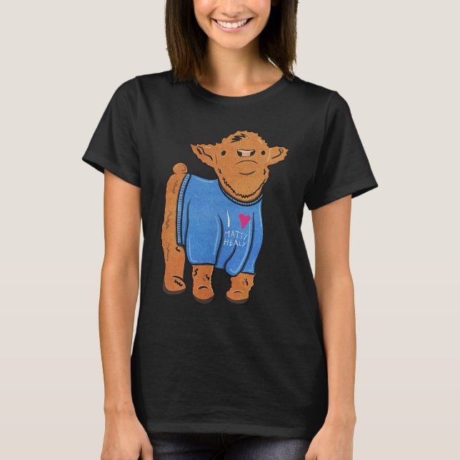 Cow wearing I Love Matty Healy The 1975 BFIAFL T-Shirt (Front)