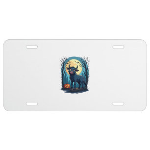 Cow Werewolf Transformation License Plate