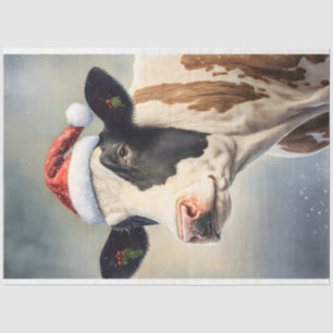 Cow Winter Christmas Watercolor Tissue Paper