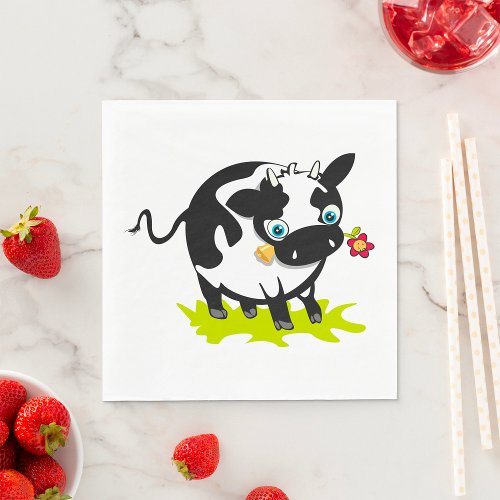 Cow With A Flower Napkins