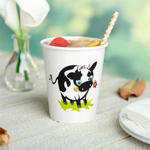 Cow With A Flower Paper Cups