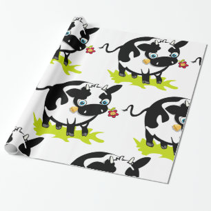 Cow With A Flower Wrapping Paper