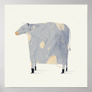 Cow with boots poster