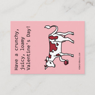 Cow with cupcake and loam - AI Generated Valentine Enclosure Card