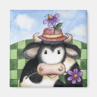 Cow with Hat - Magnet