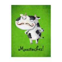 Cow with Mustaches Postcard