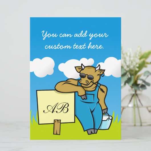 Cow with Sign (Standing Front)