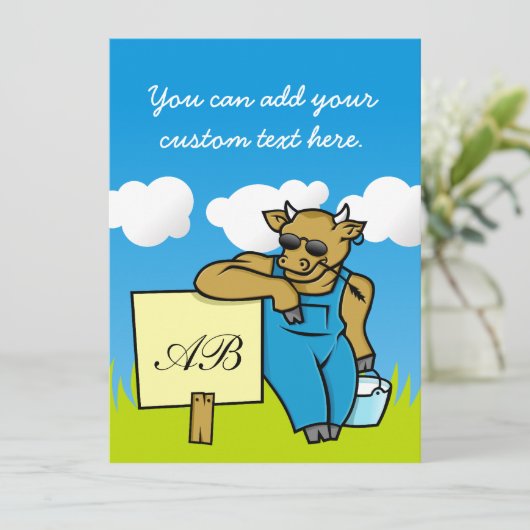 Cow with Sign (Standing Front)