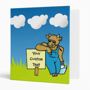 Cow with sign 3 ring binder