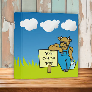 Cow with sign 3 ring binder