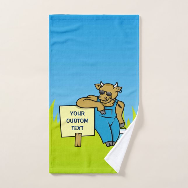 Cow with Sign Bath Towel Set (Hand Towel)