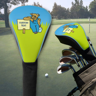 Cow with Sign Golf Head Cover