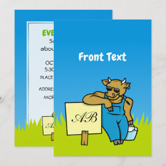 Cow with Sign Invitation