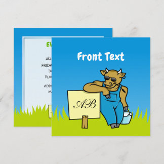Cow with Sign Invitation