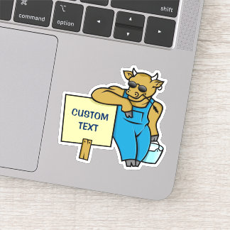 Cow with Sign Sticker