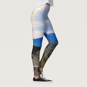 Cow with Storm Clouds with Personalized Name Leggings