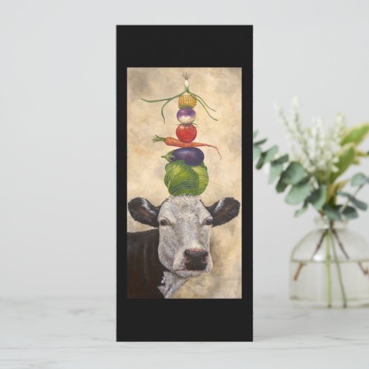 Cow with veggies flat card (Standing Front)