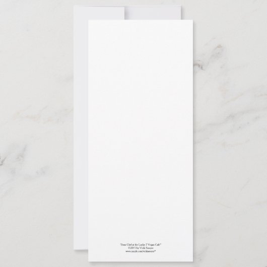 Cow with veggies flat card (Back)