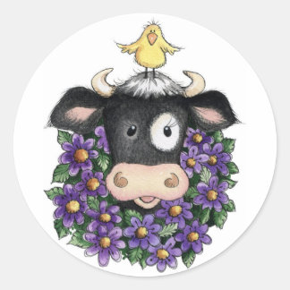 Cow with Wreath - Stickers