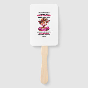 Cow You Cant Scare Me I Have A Crazy Daughter She Hand Fan