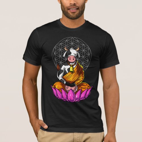 Cow Zen Yoga Meditation Buddha Farm Animal T_Shirt