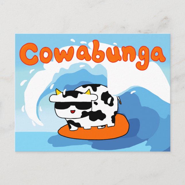 Cowabunga cow postcard (Front)