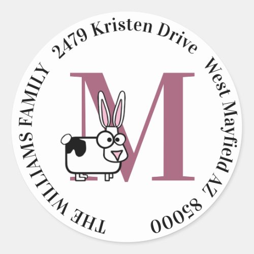 Cowabunny Easter Classic Round Sticker