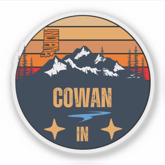 Cowan, Indiana Sticker (Front)