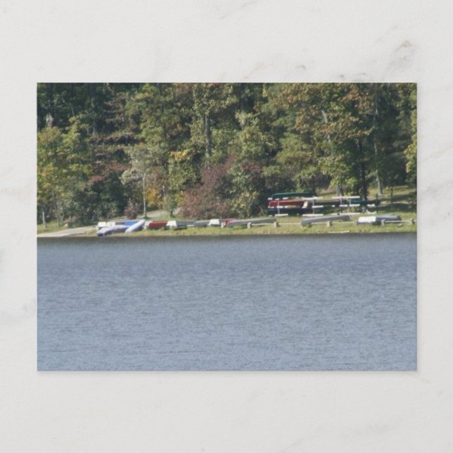 cowans gap state park pennsylvania lake tree canoe postcard (Front)
