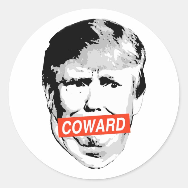 Coward Trump Classic Round Sticker (Front)