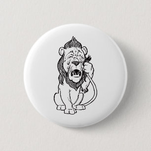 Cowardly Lion Pinback Button