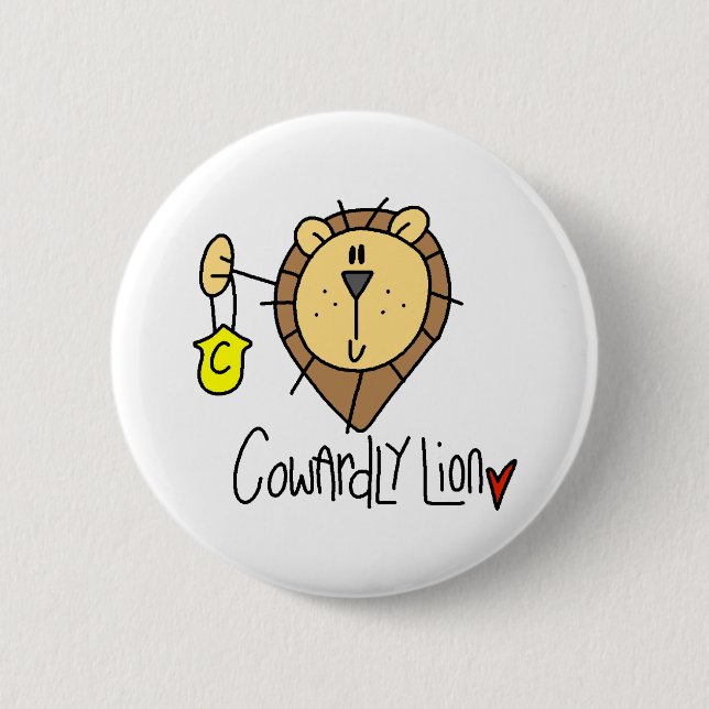 Cowardly Lion Pinback Button (Front)