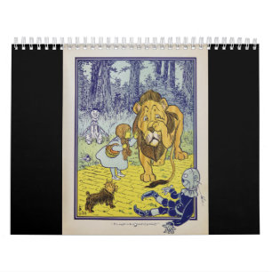Cowardly Lion Wizard of Oz Book Page Calendar