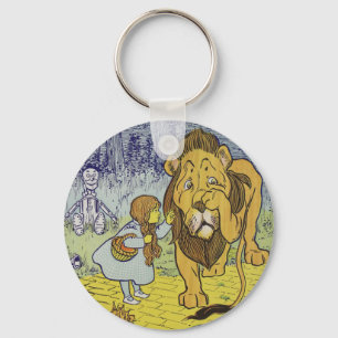 Cowardly Lion Wizard of Oz Book Page Keychain