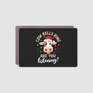 Cowbells Ring Are You Listening, Funny Cow Christm Car Magnet