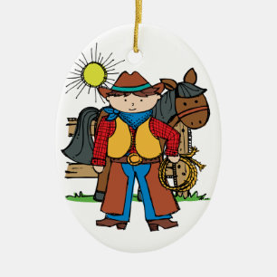 Cowboy3 Ceramic Ornament