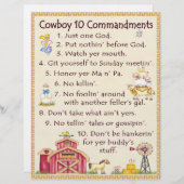 Cowboy 10 Commandments - Farm Fun (Front/Back)
