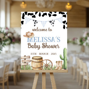 Cowboy 16x20 Baby Shower Welcome Sign