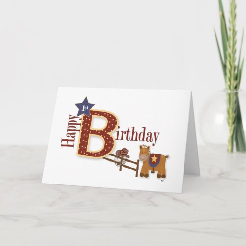 Cowboy 1st Birthday Card