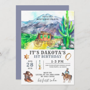 Cowboy 1st Birthday Invitation