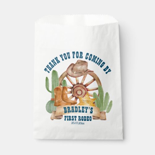 Cowboy 1st rodeo horses farm party personalized favor bag