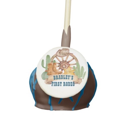 Cowboy 1st rodeo horses farm party personalized na cake pops