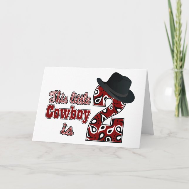 Cowboy 2nd Birthday Card (Front)