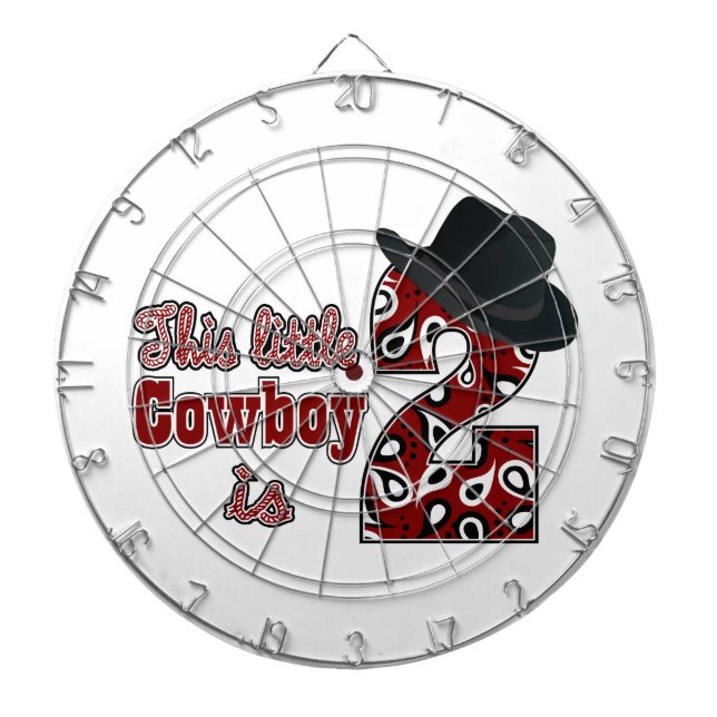 Cowboy 2nd Birthday Dartboard With Darts (Front)