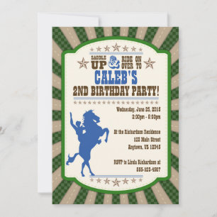 Cowboy 2nd Birthday Party Invitation
