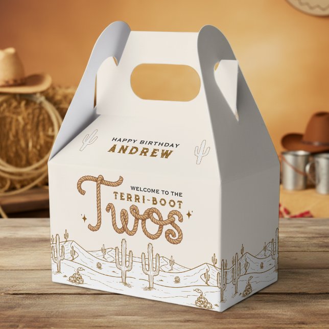 Cowboy 2nd Birthday Party Terri-Boot Twos Western Favor Boxes (Creator Uploaded)