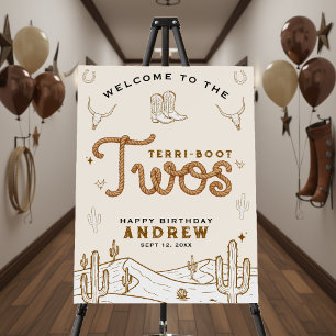 Cowboy 2nd Birthday Party Terri-Boot Twos Western Foam Board