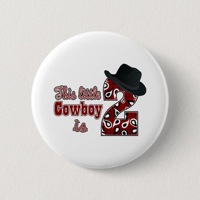 Cowboy 2nd Birthday Pinback Button (Front)